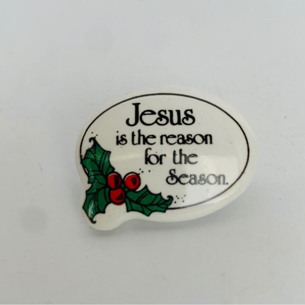 Vintage Porcelain Jesus Lapel Pin